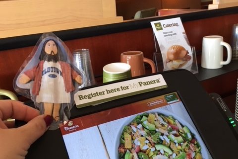 Flat Jesus at Panera