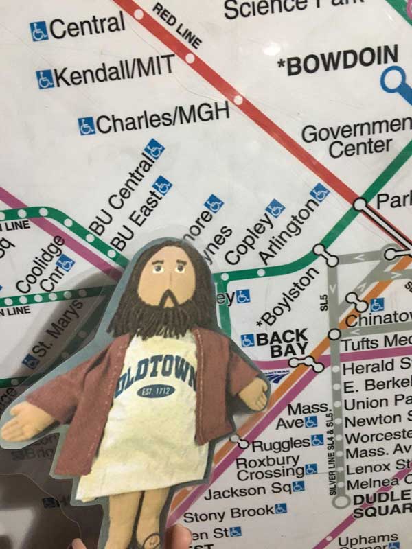 Flat Jesus Finds His Way on the T