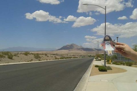 Flat Jesus Loves the Nevada Desert