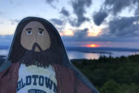 Flat Jesus Enjoys the Sunrise